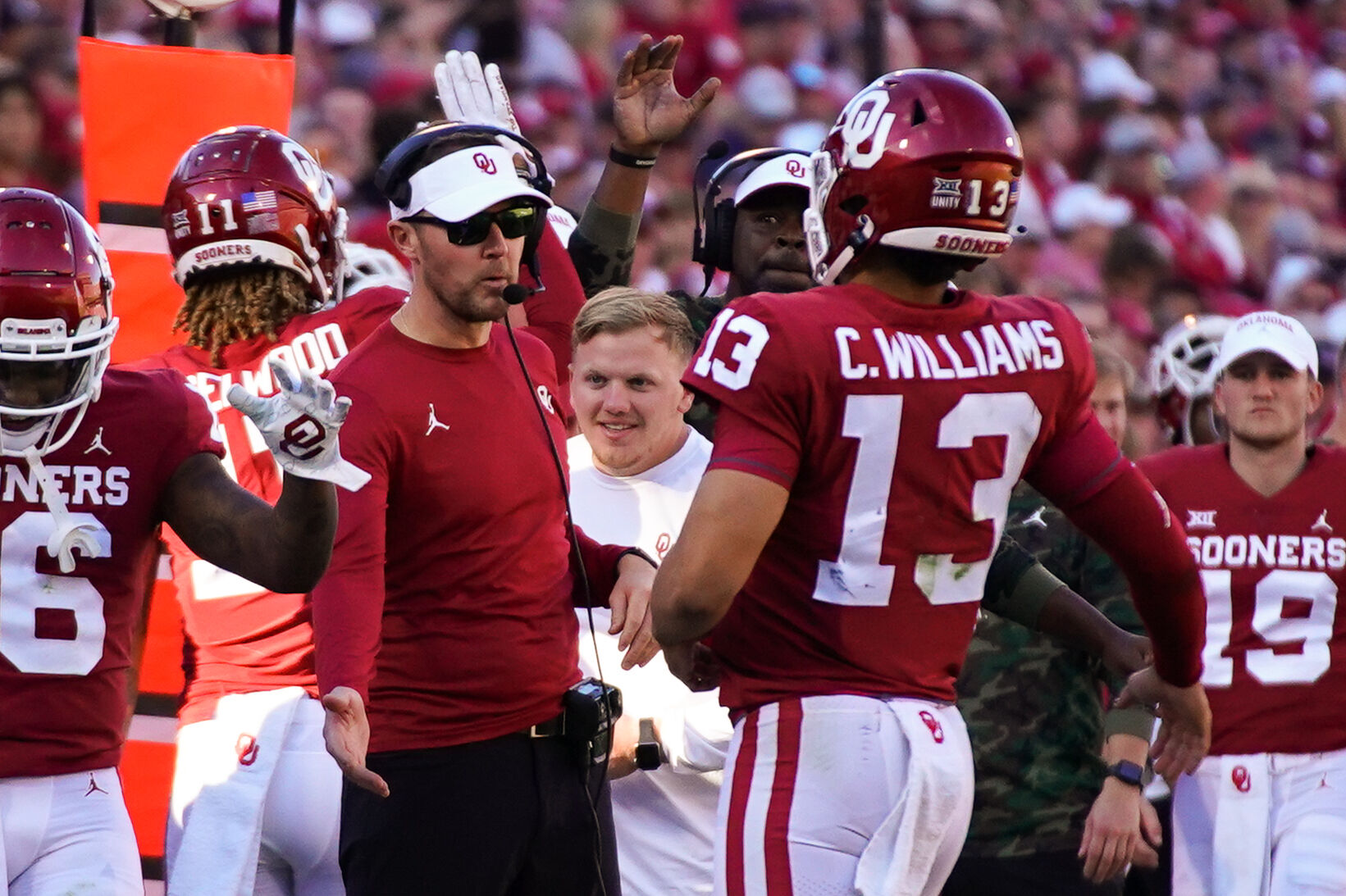 Lincoln Riley and Caleb Williams